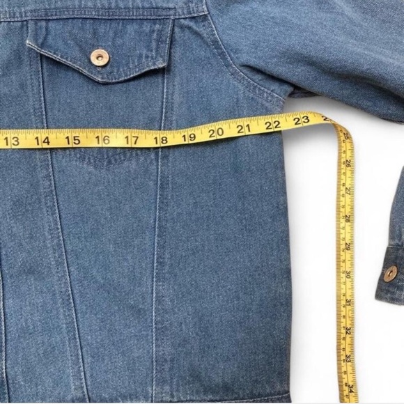 Vintage 90’s Embroidered Denim Jacket Hot Air Balloons Cottagecore Women’s Large - Picture 6 of 7